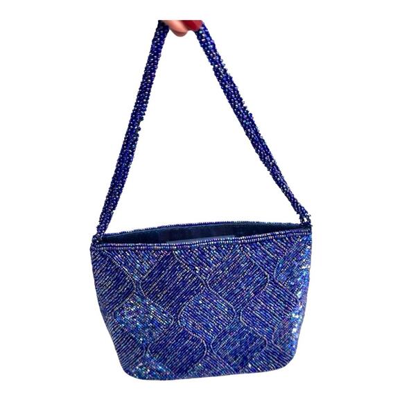 Purple Beaded Evening Bag - Picture 7 of 14